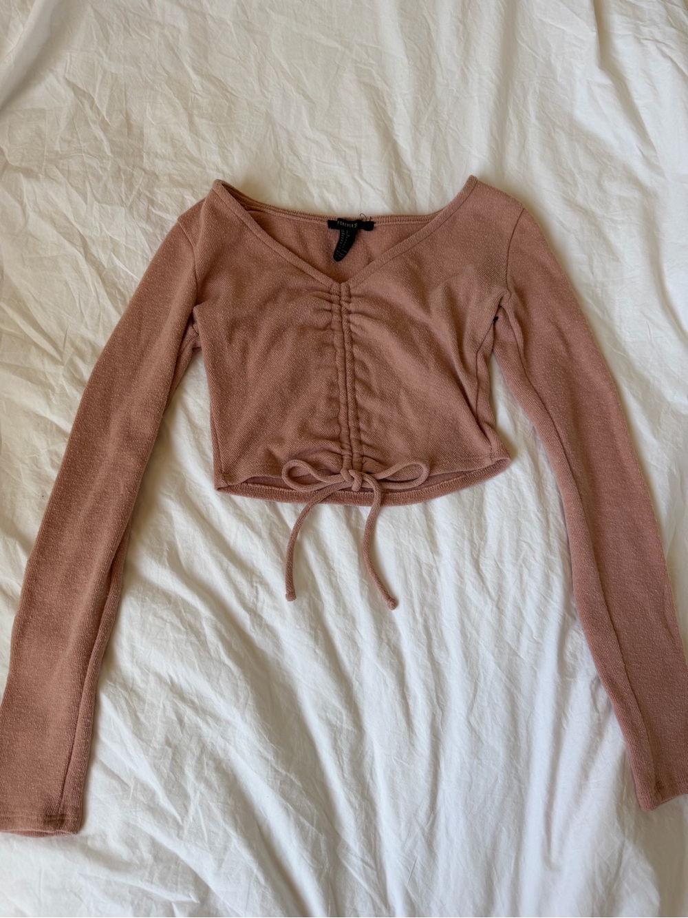 forever 21 cropped knit long sleeve